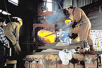 Casting the first harmonic Federation bell in Castlemaine, central Victoria. Photo by Barbara Hall.